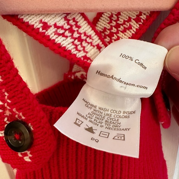Hanna Andersson Baby Holiday Sweater Dress, Size 6-12 months - Picture 4 of 5